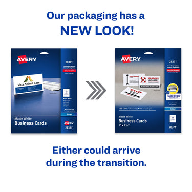 Avery Printable Business Cards with Sure Feed Technology, 2